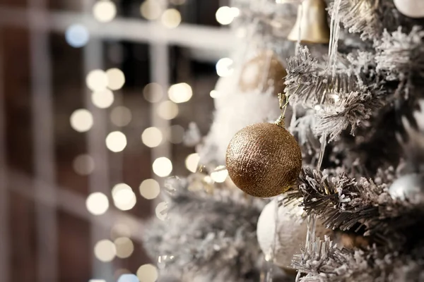 Belle Decorazioni Bianche Natale Albero Bianco Anno Nuovo 2022 Vacanza — Foto Stock