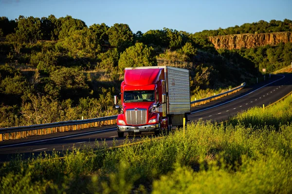 Arizona, USA - 2020: Amerykańskie ciężarówki. Drogi w Stanach Zjednoczonych, dostawa towaru. Działalność transportowa. — Zdjęcie stockowe