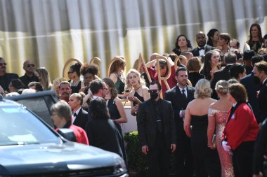 Hollywood, Los Angeles, California - 27 Mart 2022: 2022 Oscar. 94. Akademi Ödülleri. Dolby Tiyatrosu 'ndaki ödül töreninden önce Hollywood ünlüleri. Film yıldızları, en iyi aktörler ve yönetmenler..