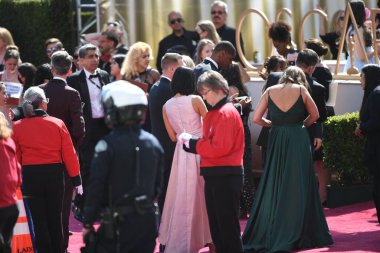 Hollywood, Los Angeles, California - 27 Mart 2022: 2022 Oscar. 94. Akademi Ödülleri. Dolby Tiyatrosu 'ndaki ödül töreninden önce Hollywood ünlüleri. Film yıldızları, en iyi aktörler ve yönetmenler..