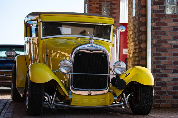 Usa 2020 Old Retro Car Yellow Elegant Super Car Sunny — Stock Photo, Image