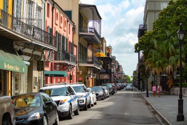 New Orleans, Louisiana, USA - JUNE, 2020: New Orleans Cityscape. Louisiana city on the Mississippi River. The Big Easy. Downtown, historical city