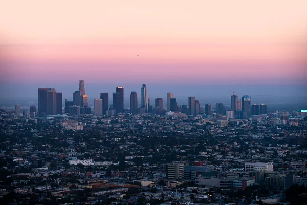 Cityscape Los Angeles California Amerika Serikat Matahari Terbenam Yang Indah — Stok Foto