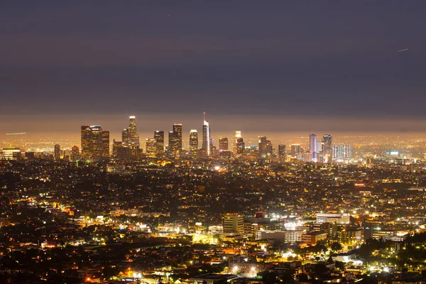 Paisaje Urbano Los Ángeles California Estados Unidos Hermosa Puesta Sol — Foto de Stock