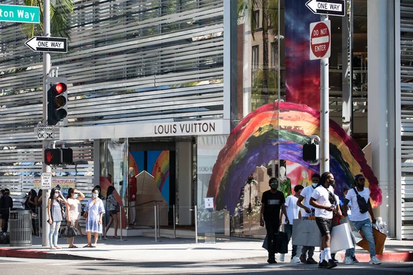 Los Angeles Usa 2020 Buyers Louis Vuitton Store Rodeo Drive — Stok fotoğraf