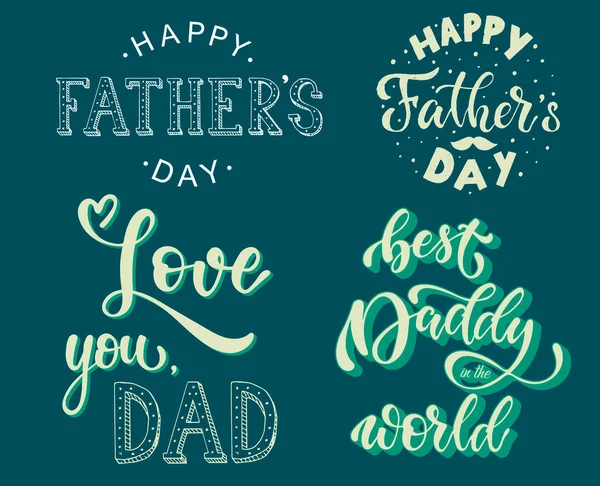 Creative set of hand lettering quotes for Father's day posters, banners, prints, stickers, cards and other decoration ideas. EPS 10