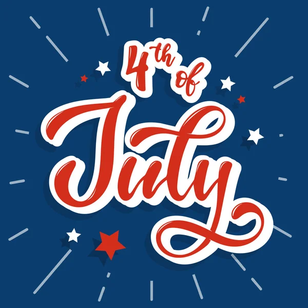 Cute vintage hand lettering quote for American Independence day. Perfect for postcards, prints, posters, banners, invitations, etc.
