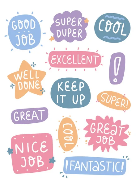set of school labels, stickers, tags with inspirational quotes isolated on white background. EPS 10