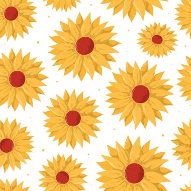 Sunflowers seamless pattern for wrapping paper, wallpaper, scrapbooking, textile prints, stationary, thanksgiving decor, packaging, etc. EPS 10