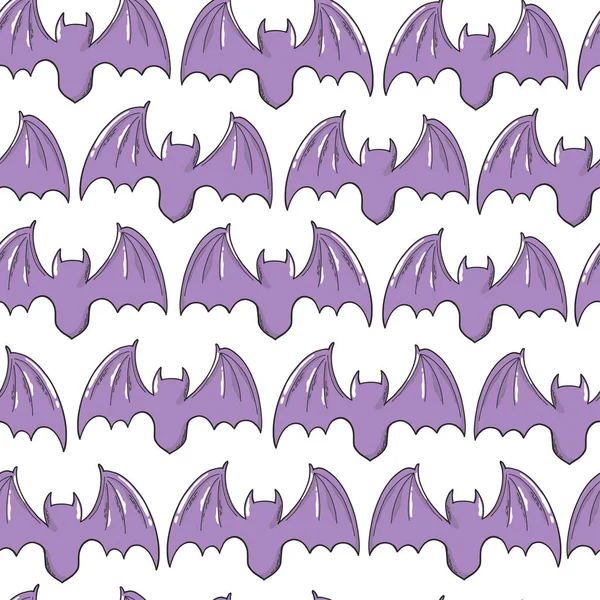 Halloween Seamless Pattern Bats Textile Prints Wrapping Paper Packaging Scrapbooking — ストックベクタ