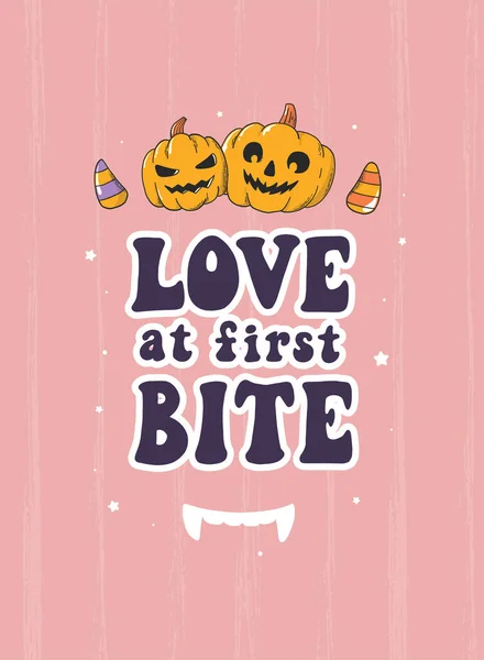 Divertente Citazione Halloween Decorata Con Scarabocchi Sfondo Rosa Poster Stampe — Vettoriale Stock