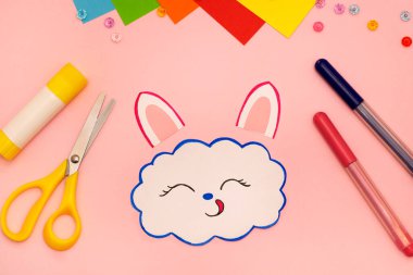 How to make funny summer holidays crafts of color paper. Original project for children. Step-by-step photo instructions. Step 2