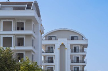 New residential complex under construction. Unfinished buildings.