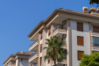 Residential area with modern architecture of the southern city. City real estate.