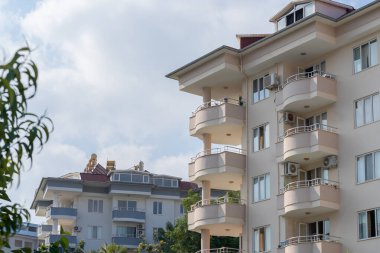 Residential area with modern architecture of the southern city. City real estate.