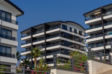 Modern residential complex. Urban architecture. Realty.