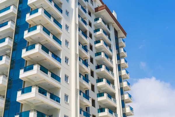 Modern apartment building. Residential Properties. Luxurious apartments. External detail of the building.
