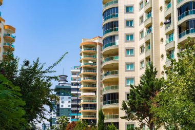 New modern multi-apartment high-rise buildings. Residential district. Residential Properties.