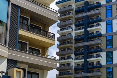 Modern urban architecture. Residential high-rise buildings. Apartment buildings.