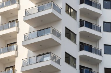 Fragment of a modern residential building. New apartment building.