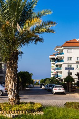 Alanya, Turkey - August 2022: One of the streets of the resort town.