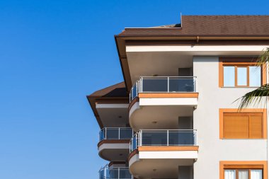 Modern apartment building. New building. Urban residential real estate.