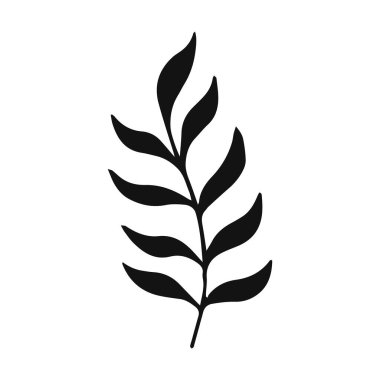 El çizimi bitkiler. Çiçek al ve element bırak. Beyaz arkaplanda çizgi sanatı biçimi izole.