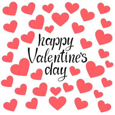 Beyaz arka planda Sevgililer Günü vektörünüz kutlu olsun. Kart, poster ve afiş için el yazısı tasarım ögesi. İzole tipografi baskısı. Modern el yazısı, el yazısı yazması..