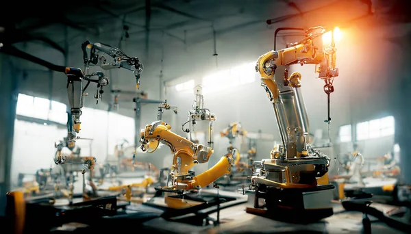heavy automation robotic arms machine in smart factory industrial,Industry 4.0 concept