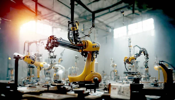 heavy automation robotic arms machine in smart factory industrial,Industry 4.0 concept