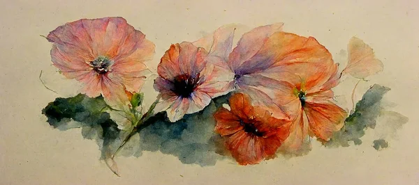abstract flower in water colour paint ,illustation