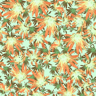 Çiçeklerle suluboya kusursuz desen. Klasik botanik sanatı. Suluboya çiçek tasarımı. Düğün çiçeği seti. 