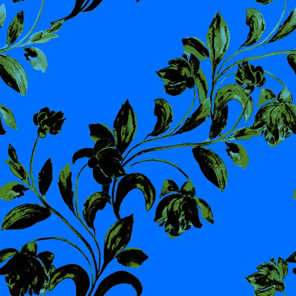 Akvarell Zökkenőmentes Minta Virágokkal Vintage Botanikai Művészet Akvarell Virágmintás Esküvői — Stock Fotó