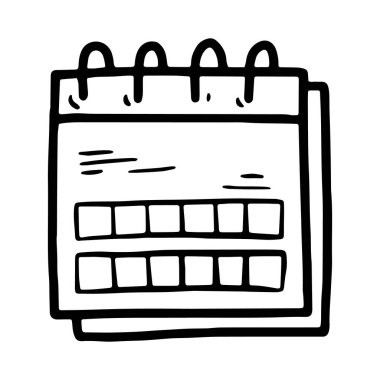 Karalama biçiminde bir bahar doğrusal vektör simgesi üzerinde takvim