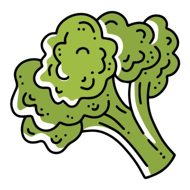 Brokoli lahana çizim biçiminde doğrusal vektör simgesi