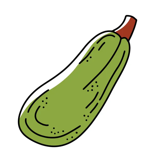 Icona vettoriale lineare di zucchine o melanzane in stile doodle — Vettoriale Stock