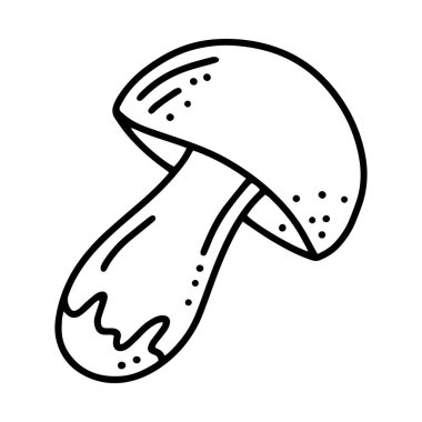 Mantar doğrusal çizgi film vektör simgesi karalama biçiminde