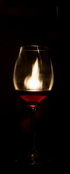 Fire Wine Glass — Stock Photo, Image