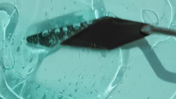 Antibacterial sanitizer αφηρημένη φόντο βίντεο 4k. Υαλουρονικό οξύ gel υφή υγρό με υλικό φυσαλίδων οξυγόνου. Καλλυντικά φροντίδα του δέρματος διαφανή λοσιόν τονωτικό προϊόν ομορφιάς με πεπτίδιο — Αρχείο Βίντεο