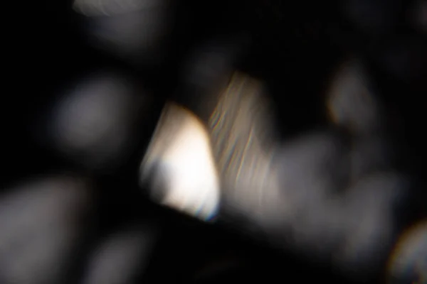 Синий Свет Вспышки Призмы Радуга Вспышки Накладывается Черный Фон Свет — стоковое фото
