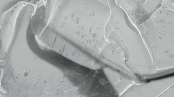 Сироватковий Гель Текстурою Пептидів Поширюється Фрагментами Шпателя Рідкий Косметичний Тонерний — стокове відео