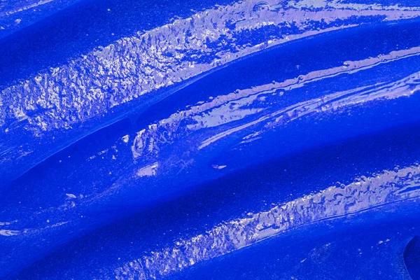 Blue Gel Texture Cosmetic Clear Liquid Cream Smudge Skin Care — Stockfoto