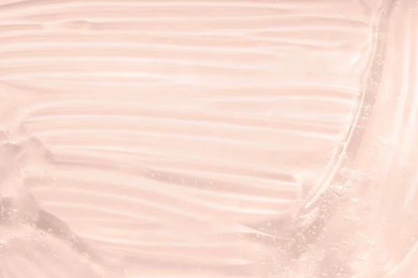 Żel Kremowy Beżowy Przezroczysta Próbka Kosmetyczna Bąbelkami Surowica Twarzy Czysty — Zdjęcie stockowe