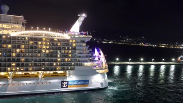 Phillipsburg Maarten Nov 2021 Royal Caribbean Kryssningsfartyg Avgår Från Hamnen — Stockvideo