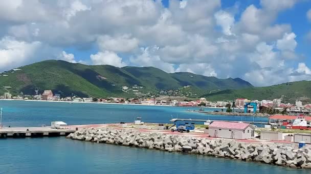 Phillipsburg Maarten Sep 2021Schöne Aussicht Auf Berg Und Meer Vom — Stockvideo