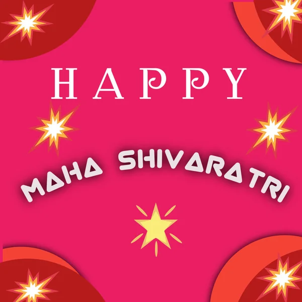Maha Shivaratri Szöveges Poszter Rózsaszín Háttér Egy Indiai Fesztivál — Stock Fotó