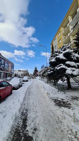 Kosice Stare Mesto Slovakia Feb 2021 Una Viee Durante Temporada — Foto de Stock