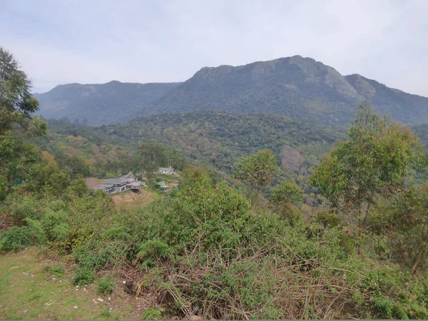 Widok Munnar Top Hill Station Punkt Widzenia Mglisty Mglisty Klimat — Zdjęcie stockowe