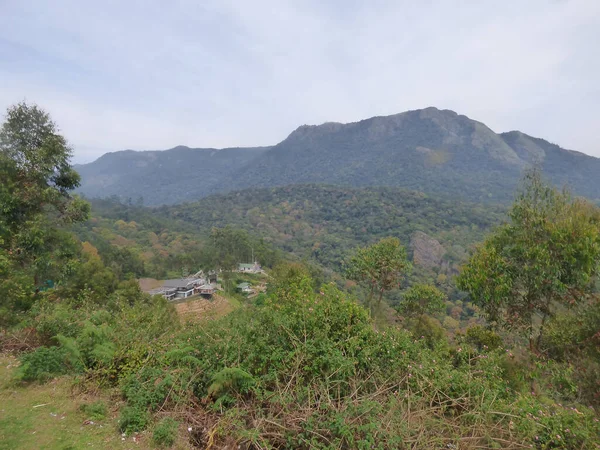Widok Munnar Top Hill Station Punkt Widzenia Mglisty Mglisty Klimat — Zdjęcie stockowe