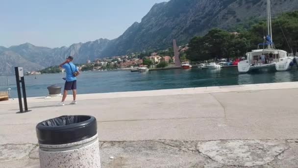 Kotor Montenegro Mayo Una Vista Desde Puerto Kotor Montenegro — Vídeo de stock